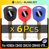 6Pcs New Blank Key Motorcycle Replace Uncut Keys For HONDA CB400 VTR250 CB-1 VT250 JADE250 Hornet 250 CBR250 CBR400 MC19 MC22