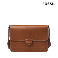 FOSSIL Lennox 真皮復古翻蓋郵差包-咖啡色 MBG9613210