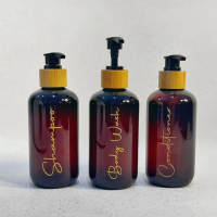 Botol Valencia 250ml Pump Bamboo Label Premium Aesthetic Bottle Organizer Refill Sabun Dekorasi