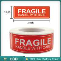 250pcs Lakban Fragile Fragile Lakban Fragile Merah  Jangan Dibanting Stiker Isolasi Fragile Packagin