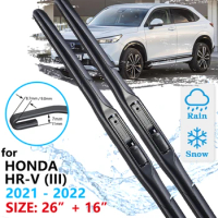 Car Front Wiper Blades For Honda HRV HR V Mk3 RV Vezel 2021 2022 2023 Windscreen Windshield Windows Accessories Brushes Washer