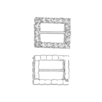 Free shipping wholesale 15*11mm rectangular crystal rhinestone buckle for wedding invitation card(BCL-3019)