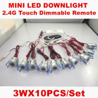 Dimmable 10pcs 10x3W Mini LED Downlights LED Spotlight Recessed Ceiling Lamps 12pcs 15pcs AC110-240V+2.4G Dimmer+Driver