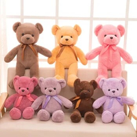 35CM Cute Bow Tie Bear Doll Plush Toy Colorful Hug Bear Doll Children Birthday Gift Pillow Teddy bear Home Living Room Bedroom