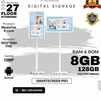 SmartScreen Pro 27-inch Floor Standing FHD Interactive Flat Panel Standby Me Android TV dengan Layar
