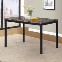 Dining Room Table Metal Dining Table With Faux Marble Top Restaurant Tables Furniture Chair Set Home