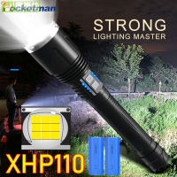 新款XHP110燈籠LED Xlamp 26650手電筒最強大的露營手電筒防水燈籠USB變焦戰術燈