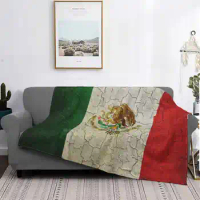 Grunge Mexico Flag Top Quality Comfortable Bed Sofa Soft Blanket Mexico Mexican Aged Country Dirty Faded Flag Grunge Nation