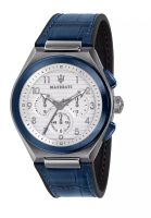 Maserati 父親節禮物【2年保養】 瑪莎拉蒂Triconic 43mm 男裝皮革錶帶 三眼多功能石英手錶 R8871639001