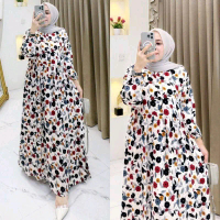 ZF•• MIDI DRESS WANITA MOTIF BUNGA KEKINIAN// MIDI DRESS RAYON PREMIUM// MIDI DRESS MOTIF TERBARU// 