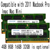 Compatible with 2011 Apple Mac mini IMAC macbook pro memory ram A1311 A1312 A1278 A1286 A1297 A1347 8GB 4GB 16GB DDR3 1333