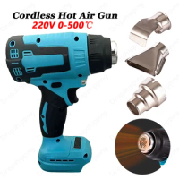 Cordless Hot Air Gun Thermal Blower 0-500℃ Heat Gun Home Shrink Wrapping Tool Rechargeable LED Light for Makita Battery