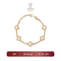 Gelang Emas Rantai CIIv Putih 8K Terbaru - Sinar Fajar