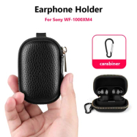 Portable Wireless Earphones Case Accessories Earphone Protective Case Waterproof PU Lychee Shock Absorption for Sony WF-1000XM4