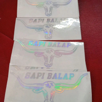 stiker cutting kepala sapi balap 15cm x 7cm hologram