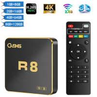 Q96 R8 tv box AllWinner H313 Quad Core 4G WiFi UHD 4K Media Player H.265 2GB 16GB Home Theater iptv android 10 smart TV box