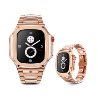 【Golden Concept】Apple Watch 45mm 保護殼 WC-RO45 玫瑰金錶殼/玫瑰金不鏽鋼錶帶(18K金PVD鍍層)