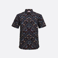 Batik Keris Kemeja Batik Relaxed Fit Lengan Pendek Motif Gala Lampung L Hitam