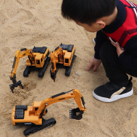 挖掘機工程車模型男孩兒童推土機鉤機打樁機挖土機小孩玩具3-6歲