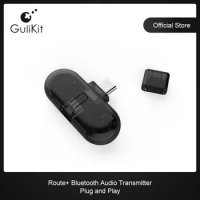 GuliKit Route+ Pro Bluetooth Wireless Audio Transmitter USB Receiver Rear Adapter for PS5 Nintendo Switch PC NS OLED