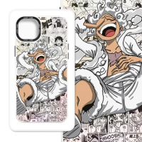 Anime One Piece Luffy Phone Case iPhone 11 12 13 14 New Nika Luffy Gear 5 Gradient Laser Mobile Phone Case Protective Cover Gift