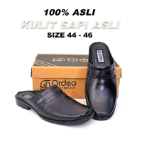 ORDEO SEPATU PRIA SLOP BUSTONG BAHAN KULIT SAPI ASLI BIG SIZE (44 - 46) ORIGINAL PREMIUM OUTSOLE TPR