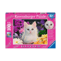 【Ravensburger】維寶拼圖 閃亮版 白色小貓 100片