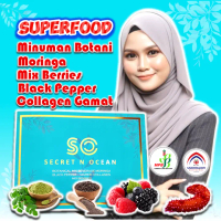 Minuman Botani Moringa, Kolagen Gamat, Mix Berries, Black Pepper, & Vitamin A,C,E - 20ml x 25 Sachet
