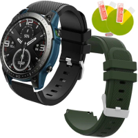 Silicone Bracelet Band For Zeblaze Ares 3 Pro Strap Smart watch Accessories With Screen protector film