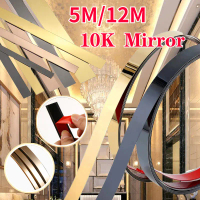5M/12M List Plat Strip Mirror/Sticker Pembatas Nat Keramik/ List Plat Strip Stiker Gold/ Stainless S