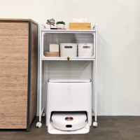 【ikloo 宜酷屋】移動式掃地機器人置物架(收納架 推車 貓砂盆置物架 零食櫃 客廳收納)