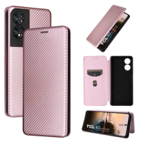 Carbon Fibre Flip Cover Phone Case for TCL 40 XL T Nxtpaper 4G Phone Cover Business Anti Anti-fall Phone Protective Shell
