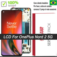 100% Original 6.43 inches AMOLED Display For OnePlus Nord 2 5G DN2101 DN2103 LCD Touch Screen Digitizer Replacement Parts