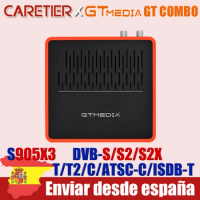 1PC 2021 GTmedia GT Combo Smart DVB TV Box Android 9.0/Terrestrial Satellite TV Receiver T2,S2X,CA card/H.265 10 Bit/Set Top Box