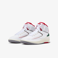 【NIKE 耐吉】休閒鞋 Air Jordan 2 Retro GS 大童 女鞋 白 紅 ORIGINS AJ2 皮革(DQ8562-101)