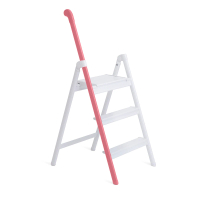【Hasegawa 長谷川】Handle Step系列居家質感扶手鋁梯/可當椅子 日本設計 特製鋁輕量好收納(SS-3PK 粉色)