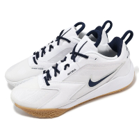 【NIKE 耐吉】排球鞋 Air Zoom HyperAce 3 女鞋 男鞋 白 海軍藍 室內運動 羽排鞋 運動鞋(FQ7074-107)