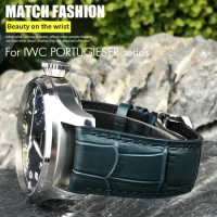 20mm 21mm 22mm Cowhide Watchband for IWC Big Pilot's Watches Portofino Portugieser Real Leather Watch Strap Wristband Bracelets