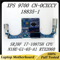 CXCCY 0CXCCY CN-0CXCCY FOR XPS 13 9700 Laptop Motherboard 18835-1 With SRJ8F I7-10875H CPU N18E-G1-65-A1 RTX2060 100% Tested OK