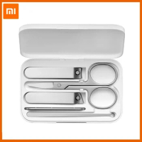 Original XIAOMI MIJIA Nail Clippers Set 5Pcs Stainless Manicure Pedicure Nail Clipper Cutter Nail File Ear Pick with Storage Box