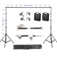 SH 2.6x3M/8.5x10ft Photo Frame Studio Backdrop Background Stand, Adjustable Telescopic Background Support System with Carry Bag