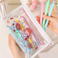 Pencilcase Kawaii School Supply Pencil Cases Stationery Box Kit Supplies Boxes Pouch Bag Cute Korean Aesthetic Transparent Pen