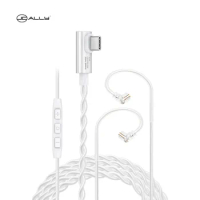 JCALLY TC40 Type-C 8 Core Twist Silver-plated Earphone Cable QDC Conexant CX31993 DAC Chip with Mic 