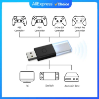 Wireless Game Controller Receiver for Nintendo Switch USB Receiver for PS4 PS5 Bluetooth-compatible 5.0 Adapter for Xbox One S/X