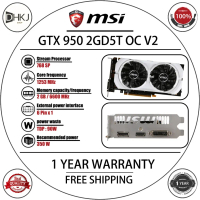 Card đồ họa MSI GeForce GTX 950 2GB GDDR5 OC V2 cho máy tính để bàn, độc lập, dành cho chơi game, mứ
