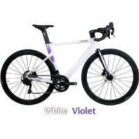 Sepeda Balap Roadbike JAVA SILURO 6 TOP UCI Aero 2x12 Speed Hidrolik - White Violet, XS - 45