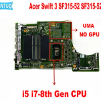 ER5EA motherboard REV:2.1 for Acer Swift 3 SF315-52 SF315-52G laptop motherboard with i5 i7-8th Gen CPU DDR4 100% tested