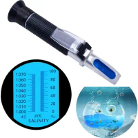 Salinity Refractometer Seawater Aquarium Marine Fishkeeping Salinity Meter with ATC Dual Scale for Replacement Saline Hydrometer
