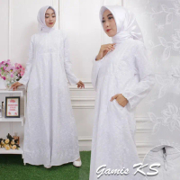 gamis ihram wanita putih KS putih perlengkapan haji dan umroh