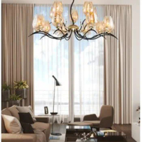 Nordic lighting postmodern crystal chandelier simple atmosphere home warm magic bean molecular living room lamp